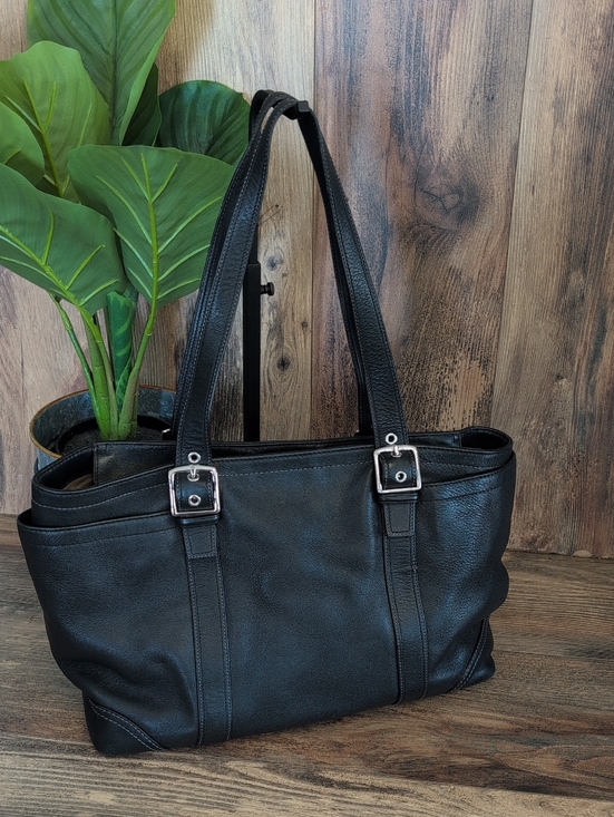 Coach Handbags - Coach F10288 Hampton Large Black Leather Shoulder Tote M418